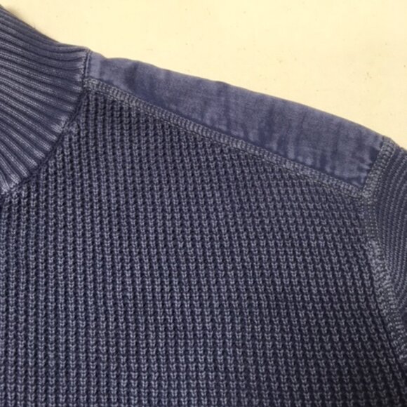 Tommy Bahama 3XB Blue Cotton Long Sleeve Half-Zip Sweater - Picture 5 of 9